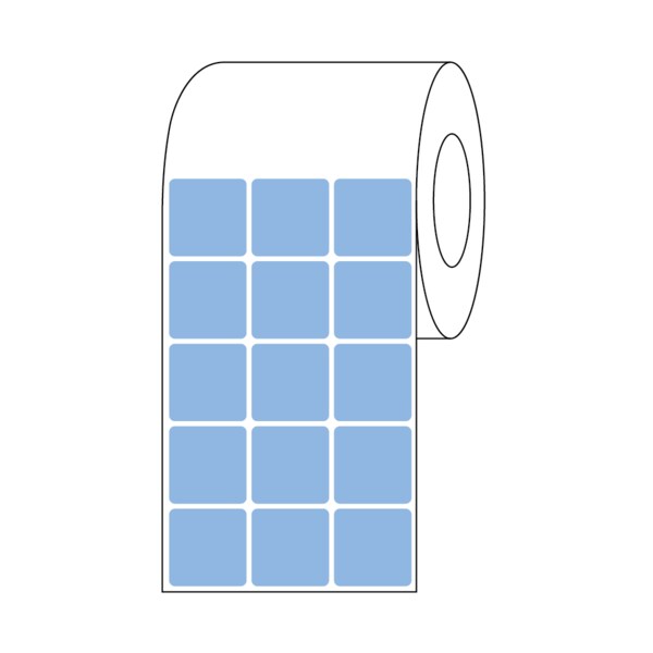 Thermal Transfer Slide Label, 15/16" x 15/16", 3 Across Blue